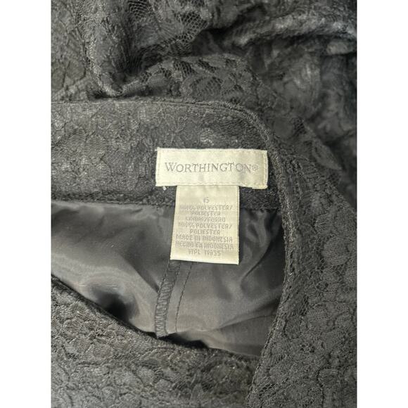 Worthington Black Lace Dress Pants size 6 trouser elegant formal - Picture 7 of 7